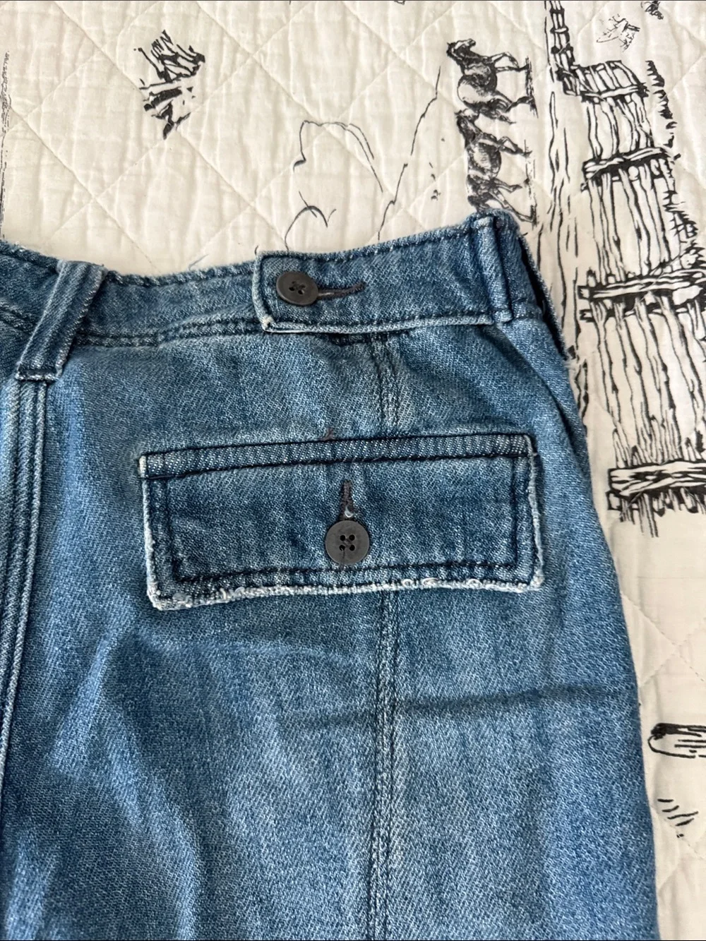 We The Free Blue Denim Shorts